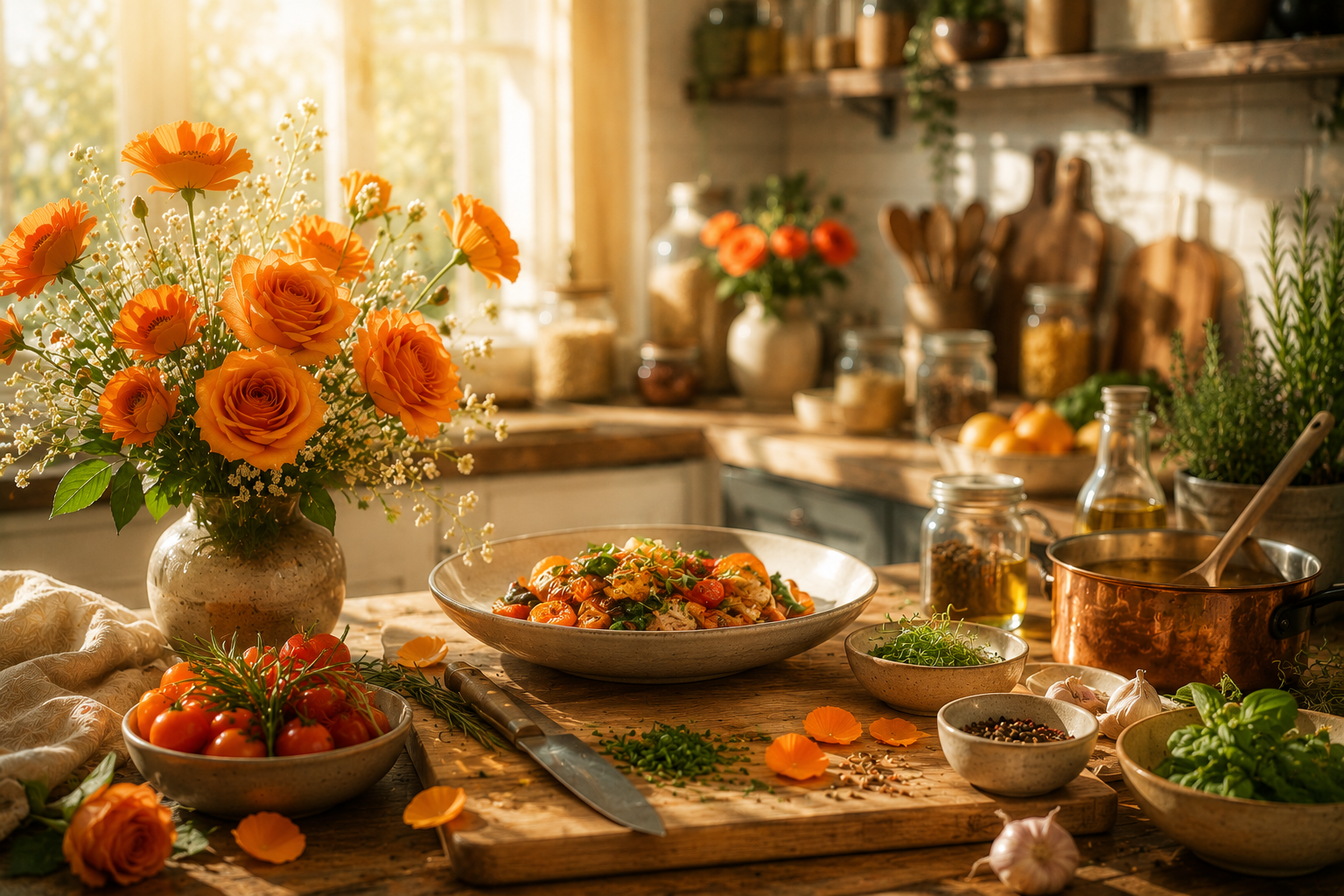 Warm culinary arts kitchen